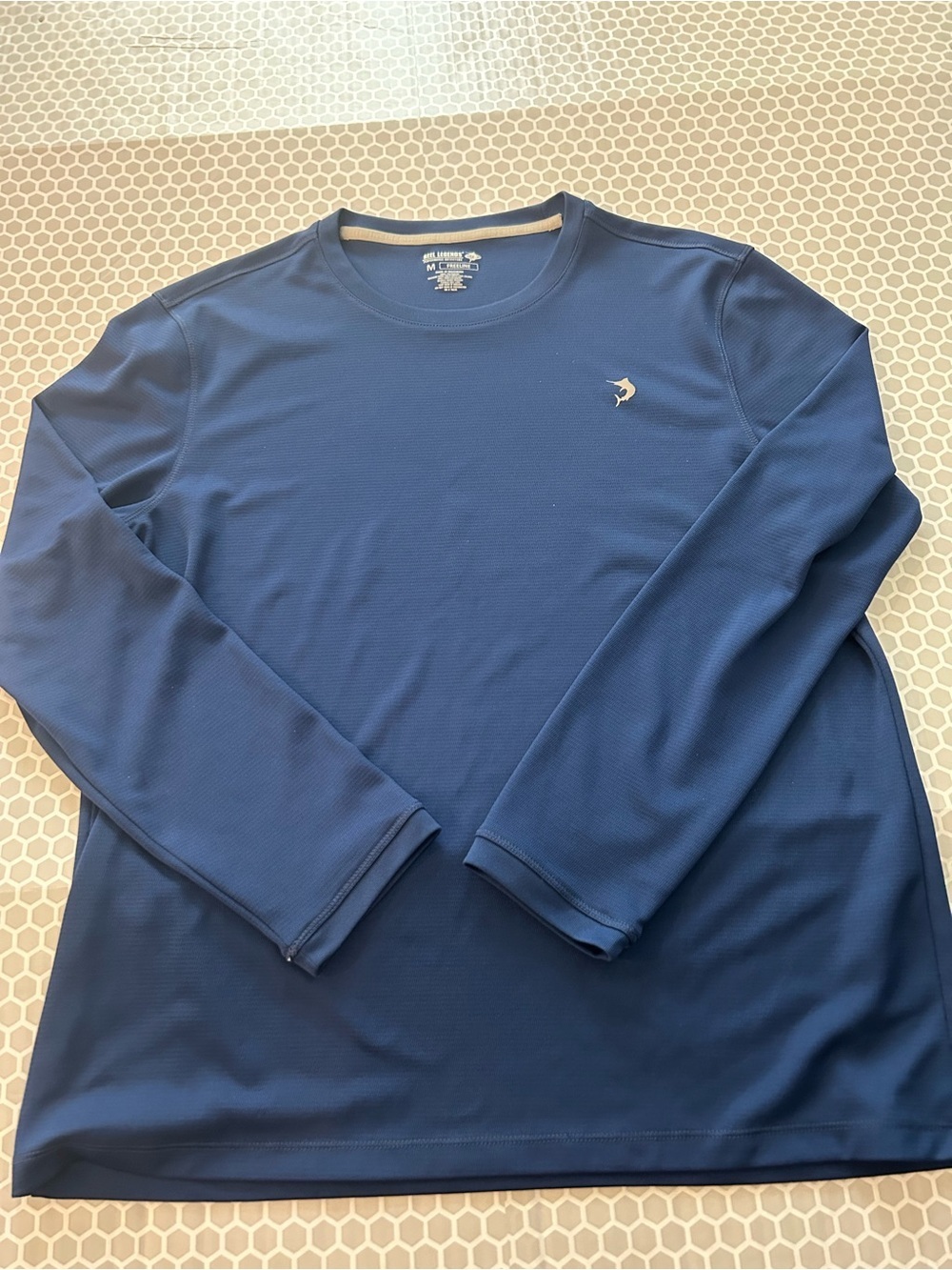 Reel Legends Long-Sleeve Crew Neck Shirt Navy Blue Freeline Size M Fishing